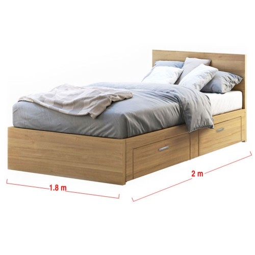 Giường có 2 ngăn kéo nhỏ 1m8x2m bằng gỗ MDF